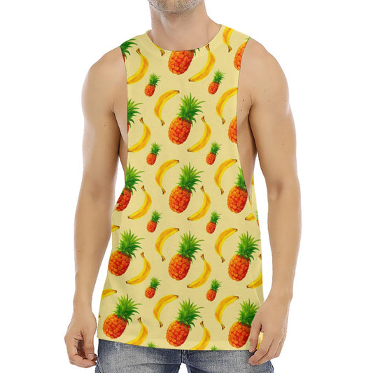 Banana Pineapple Pattern Print Men's Muscle Tank Top