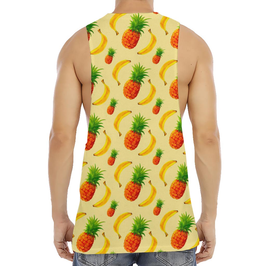 Banana Pineapple Pattern Print Men's Muscle Tank Top