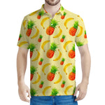 Banana Pineapple Pattern Print Men's Polo Shirt