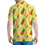 Banana Pineapple Pattern Print Men's Polo Shirt