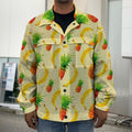 Banana Pineapple Pattern Print Men's Shirt Jacket