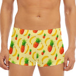 Banana Pineapple Pattern Print Men's Short Boxer Briefs