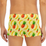 Banana Pineapple Pattern Print Men's Short Boxer Briefs