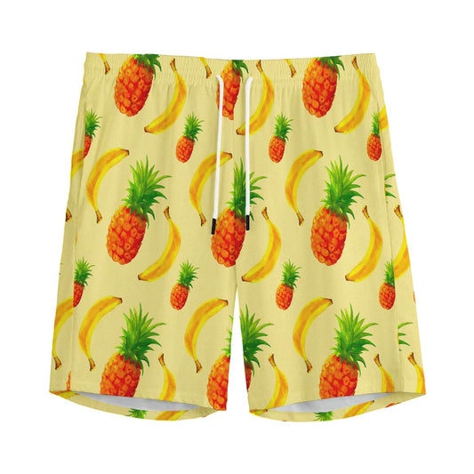 Banana Pineapple Pattern Print Men's Sports Shorts