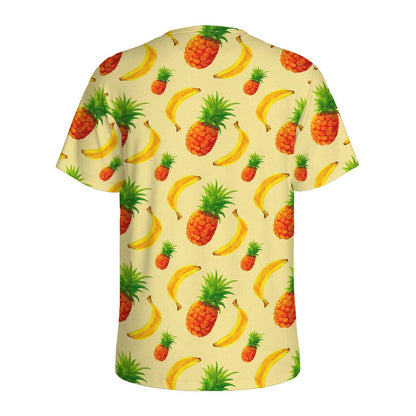 Banana Pineapple Pattern Print Men's Sports T-Shirt