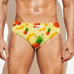 Banana Pineapple Pattern Print Men's Swim Briefs
