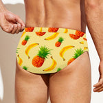 Banana Pineapple Pattern Print Men's Swim Briefs