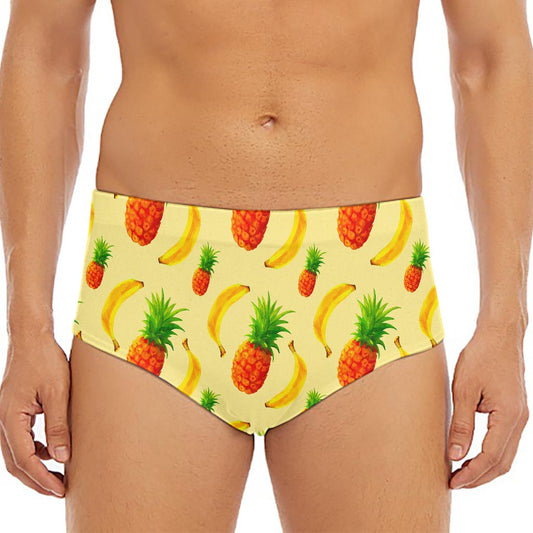 Banana Pineapple Pattern Print Men's Triangle Swim Briefs