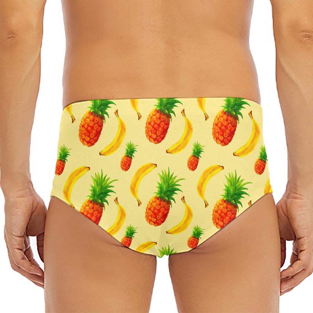 Banana Pineapple Pattern Print Men's Triangle Swim Briefs