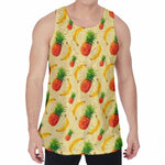 Banana Pineapple Pattern Print Men's Velvet Tank Top