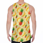 Banana Pineapple Pattern Print Men's Velvet Tank Top