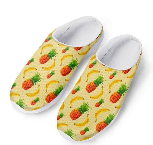 Banana Pineapple Pattern Print Mesh Casual Shoes