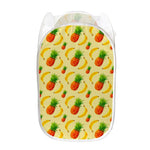 Banana Pineapple Pattern Print Mesh Laundry Hamper
