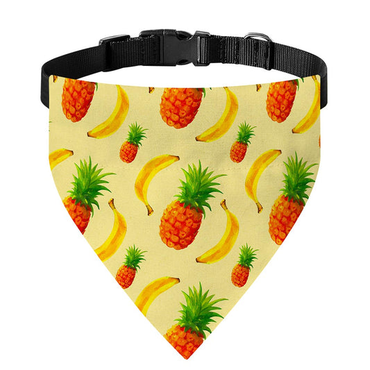 Banana Pineapple Pattern Print Over The Collar Dog Bandana