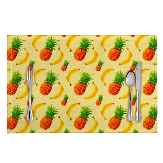 Banana Pineapple Pattern Print Placemat