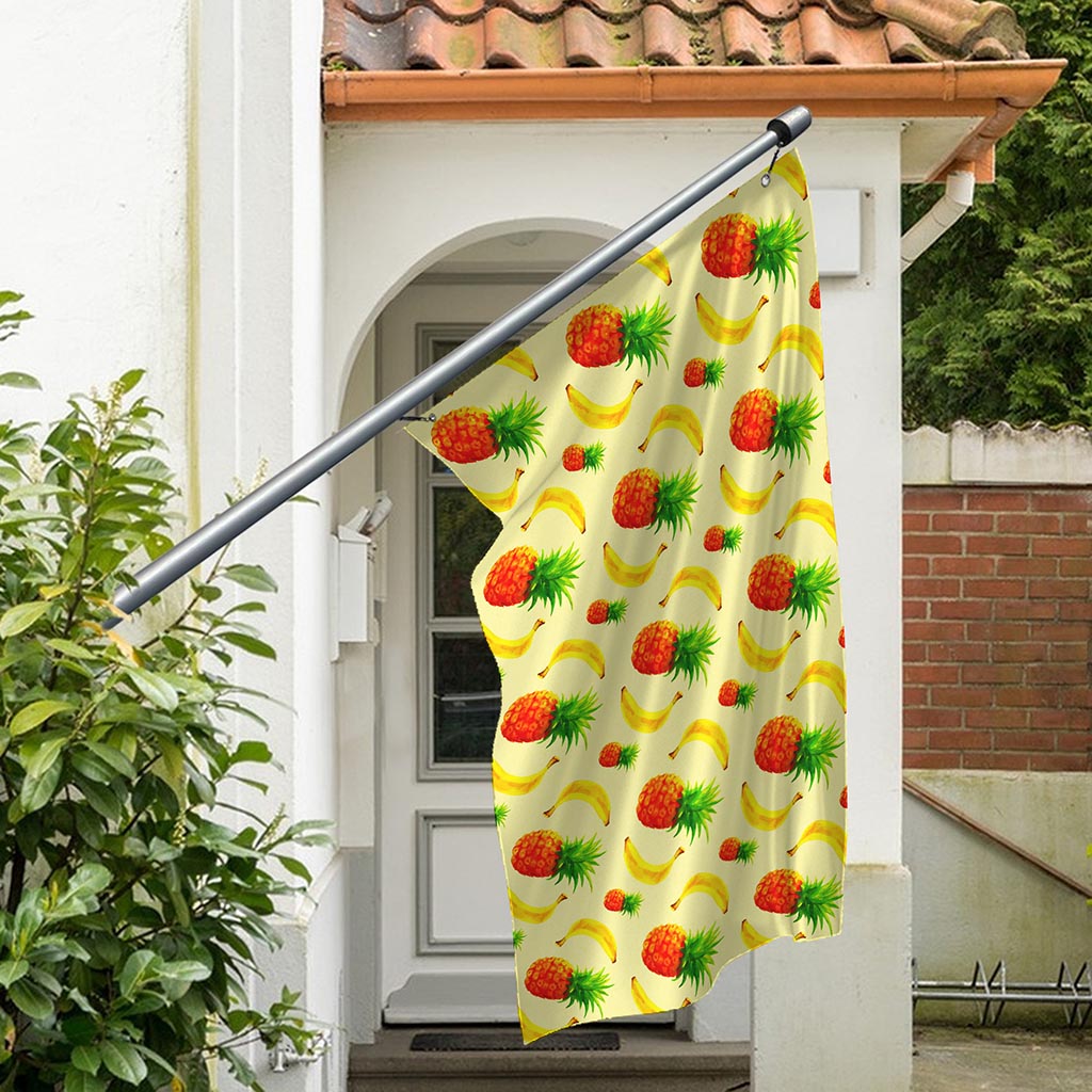 Banana Pineapple Pattern Print Polyester Flag