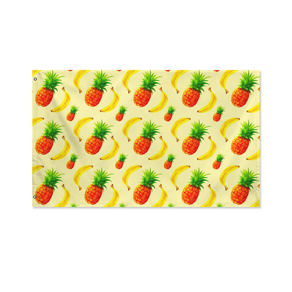 Banana Pineapple Pattern Print Polyester Flag