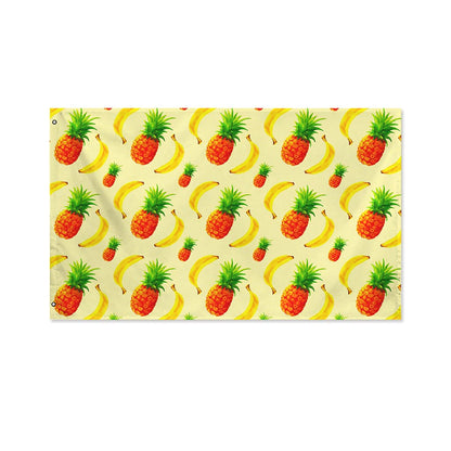 Banana Pineapple Pattern Print Polyester Flag
