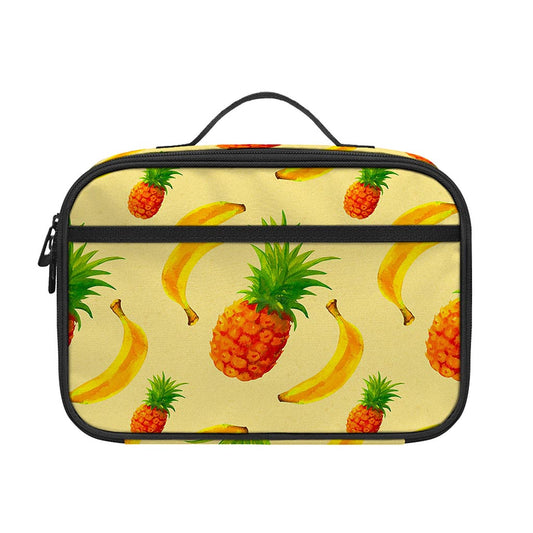 Banana Pineapple Pattern Print Portable Lunch Bag