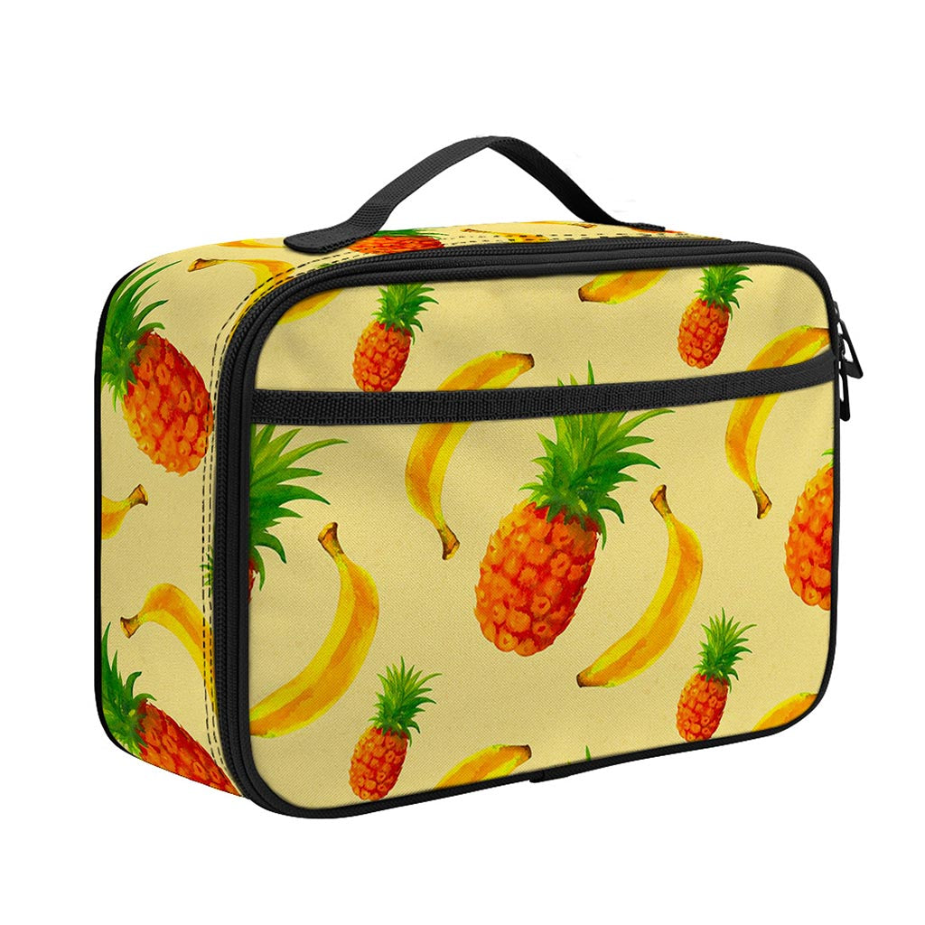 Banana Pineapple Pattern Print Portable Lunch Bag