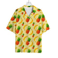 Banana Pineapple Pattern Print Rayon Hawaiian Shirt