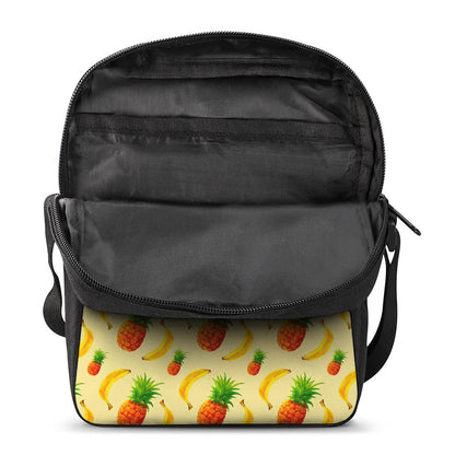 Banana Pineapple Pattern Print Rectangular Crossbody Bag