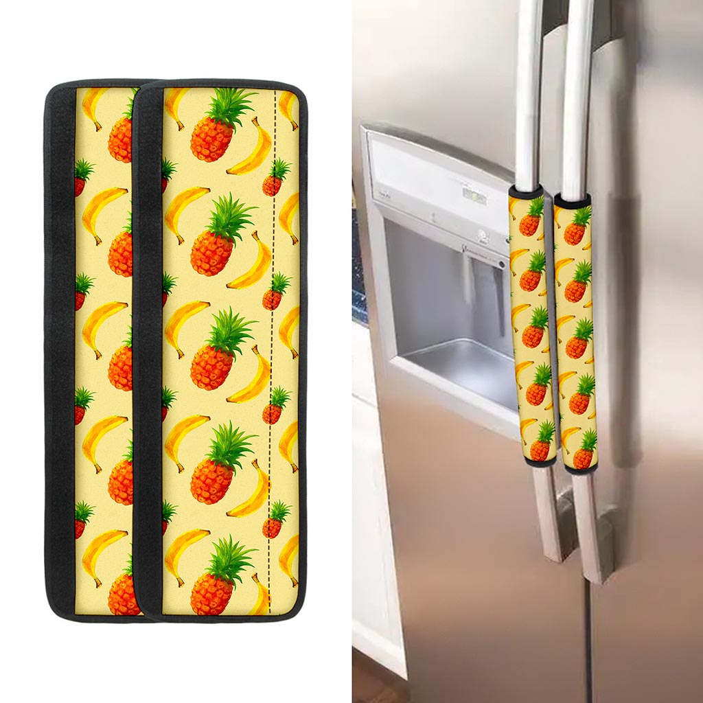 Banana Pineapple Pattern Print Refrigerator Handle Covers