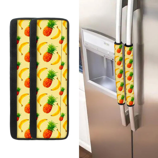 Banana Pineapple Pattern Print Refrigerator Handle Covers