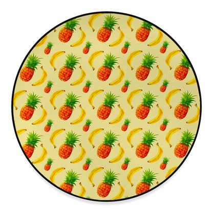 Banana Pineapple Pattern Print Round Floor Mat