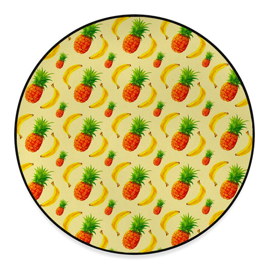 Banana Pineapple Pattern Print Round Floor Mat