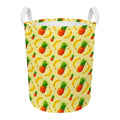 Banana Pineapple Pattern Print Round Laundry Basket