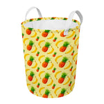 Banana Pineapple Pattern Print Round Laundry Basket