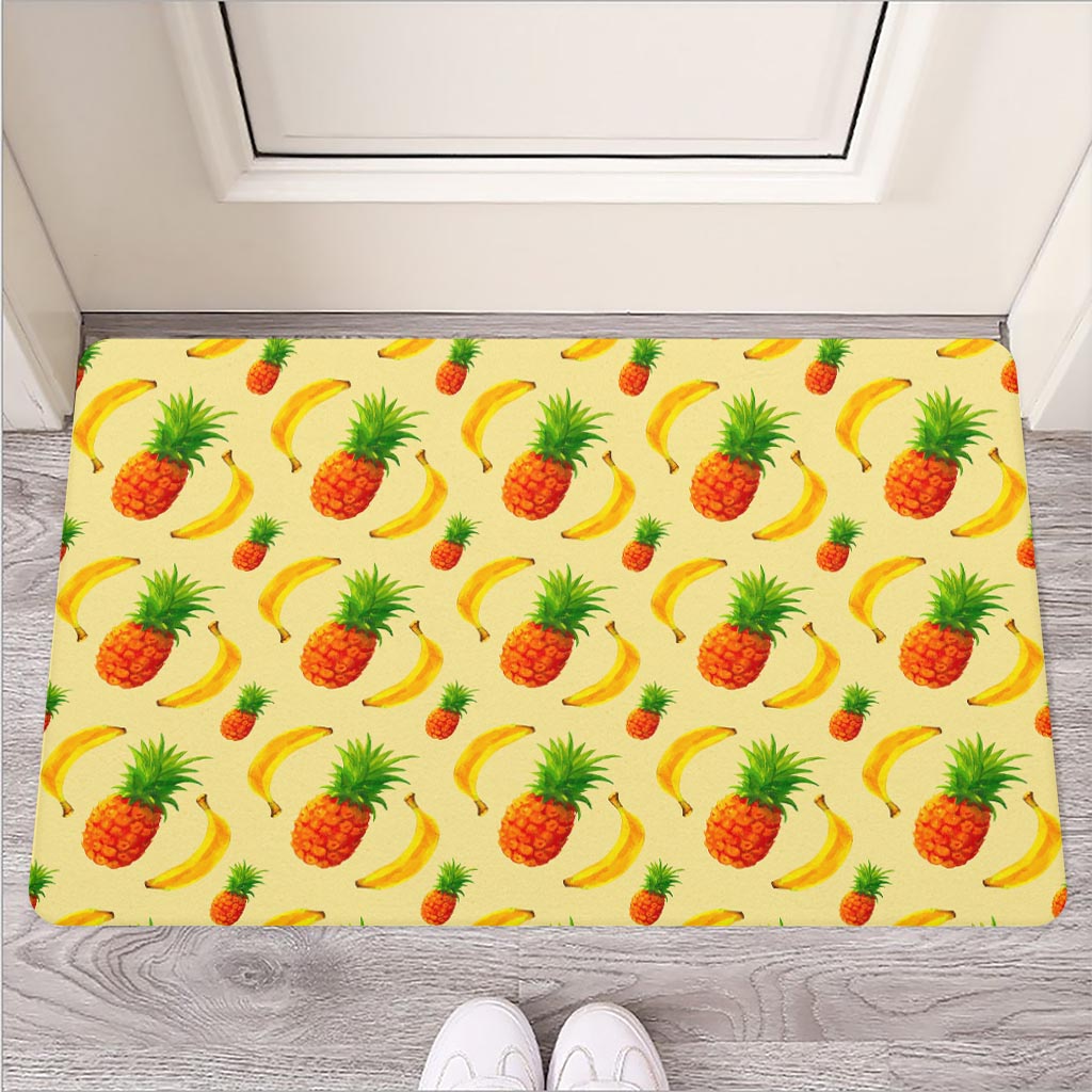 Banana Pineapple Pattern Print Rubber Doormat