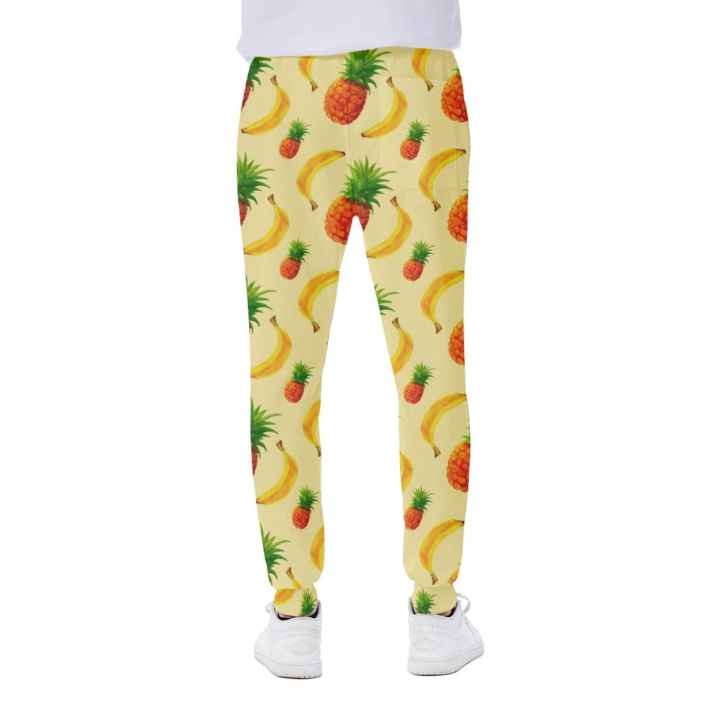 Banana Pineapple Pattern Print Scuba Joggers