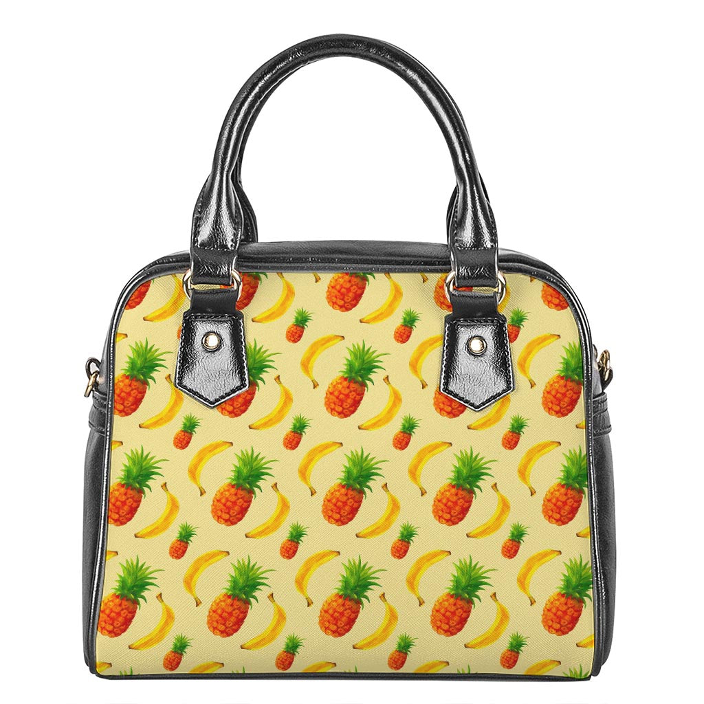 Banana Pineapple Pattern Print Shoulder Handbag
