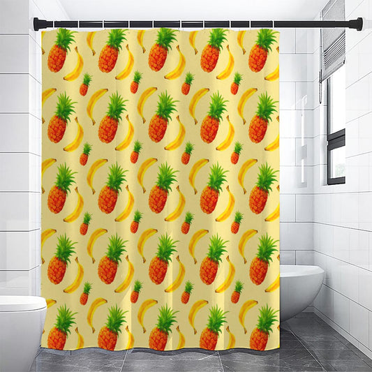 Banana Pineapple Pattern Print Shower Curtain
