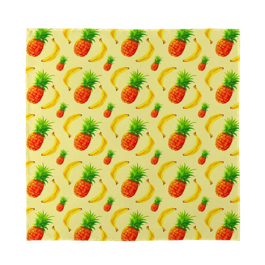 Banana Pineapple Pattern Print Silk Bandana