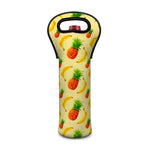 Banana Pineapple Pattern Print Single Neoprene Wine Tote