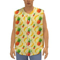 Banana Pineapple Pattern Print Sleeveless Baseball Jersey