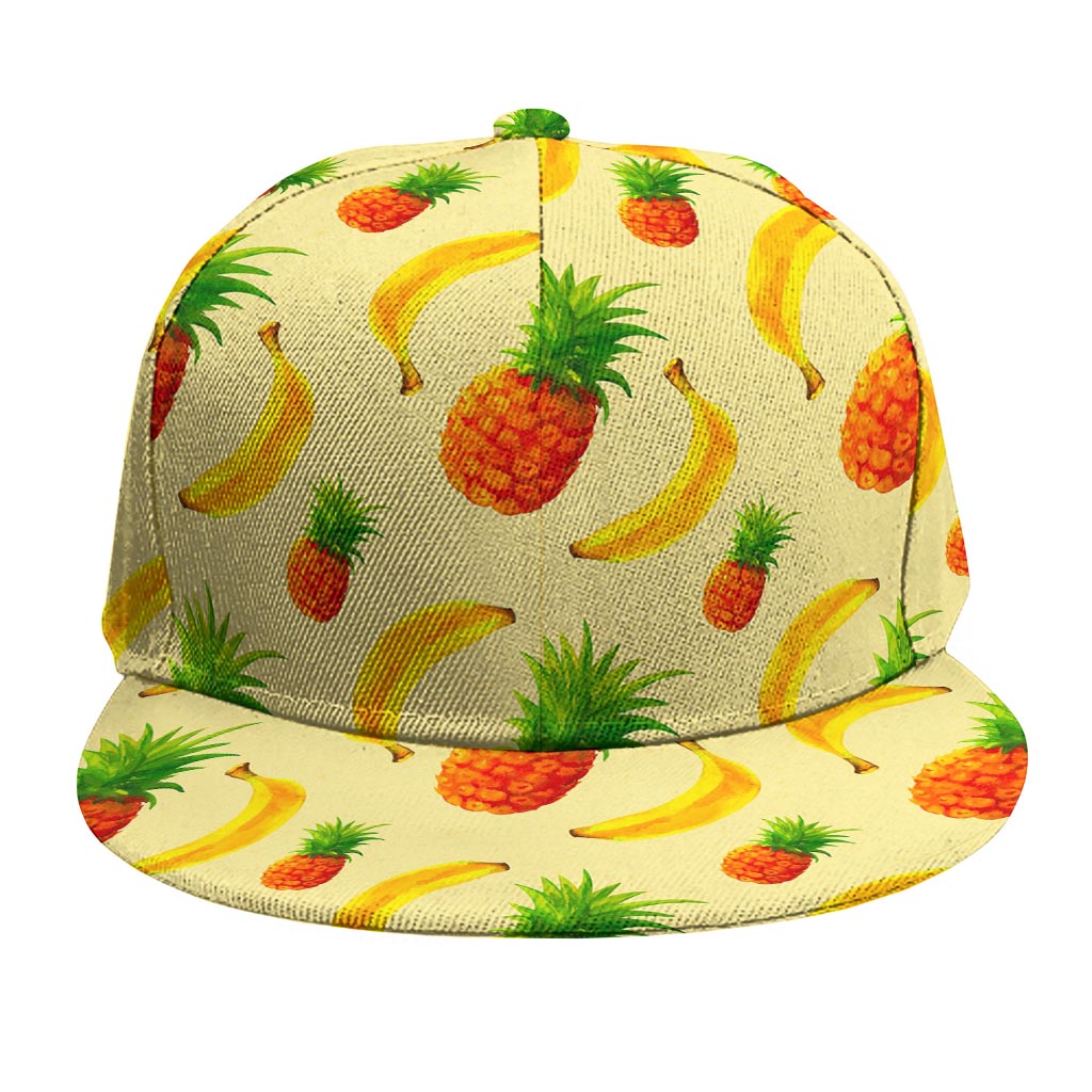 Banana Pineapple Pattern Print Snapback Cap