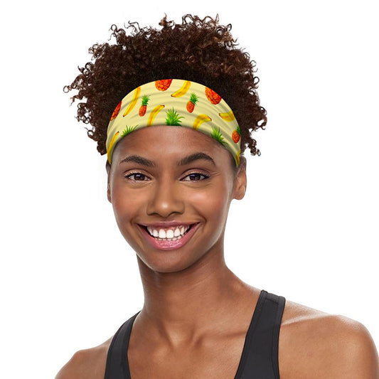Banana Pineapple Pattern Print Sports Headband