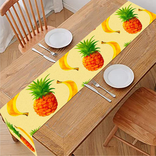 Banana Pineapple Pattern Print Table Runner
