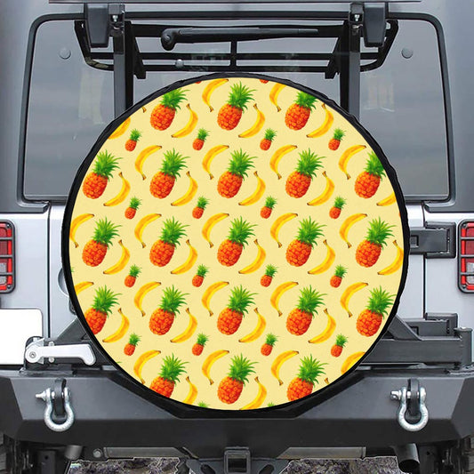 Banana Pineapple Pattern Print Tire Cover
