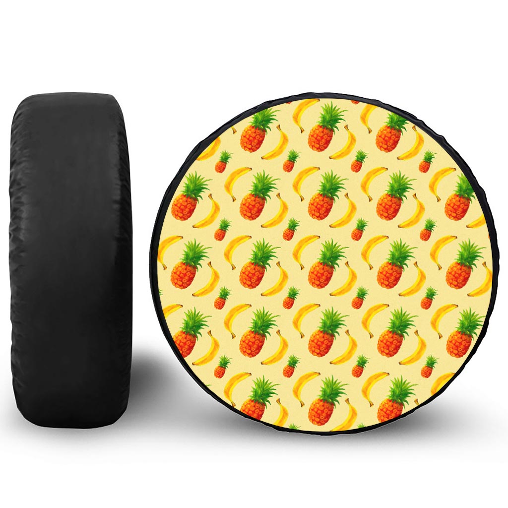 Banana Pineapple Pattern Print Tire Cover
