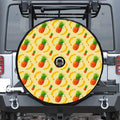 Banana Pineapple Pattern Print Tire Cover With Camera Hole