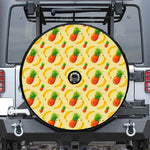 Banana Pineapple Pattern Print Tire Cover With Camera Hole