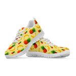 Banana Pineapple Pattern Print White Running Shoes