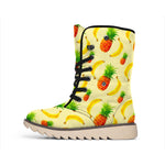 Banana Pineapple Pattern Print Winter Boots