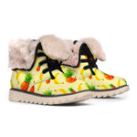 Banana Pineapple Pattern Print Winter Boots