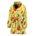 Banana Pineapple Pattern Print Women's Bathrobe